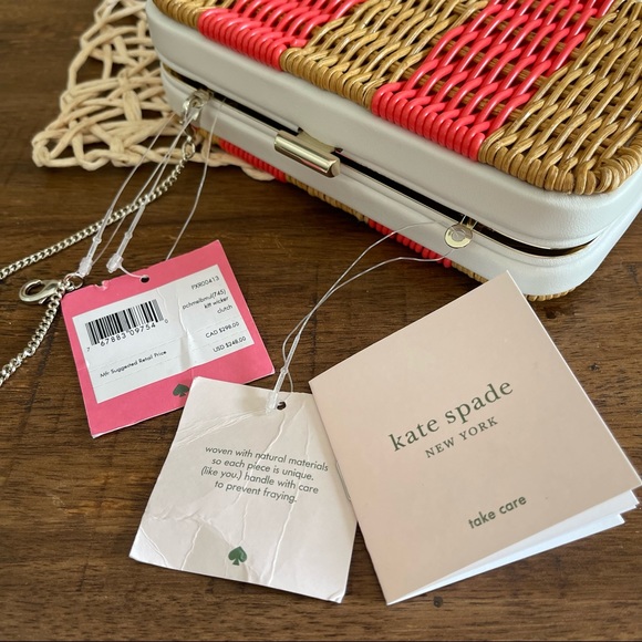NWT KATE SPADE Wicker Kit Clutch Crossbody - Picture 12 of 15